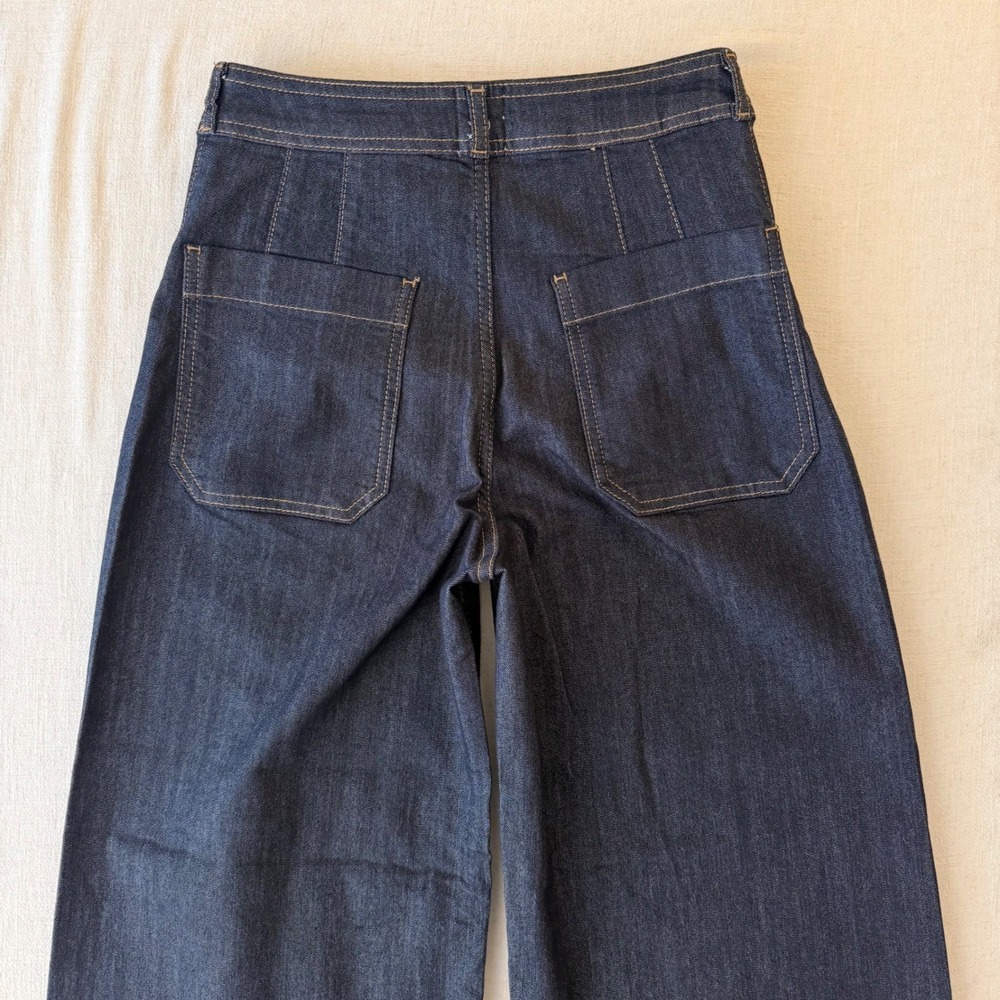 Maeve Ettie High-Rise Crop Wide-Leg Jeans Women 29T Dark Wash Indigo NWOT - Picture 7 of 11